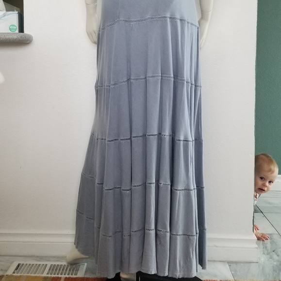 Soft surroundings pale blue maxi skirt - Picture 2 of 4